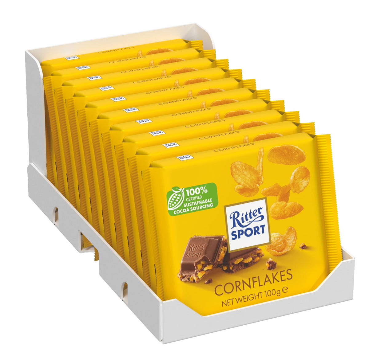 Ritter Sport Corn Flakes Chocolate - 100 g (Pack of 10)