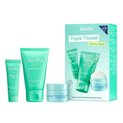 Skinfix Triple Threat Set Includes Mini 2% BHA Cleanser , Mini Adapinoid Gel, and Mini Skin Barrier Restoring Gel Cream Fragrance Free