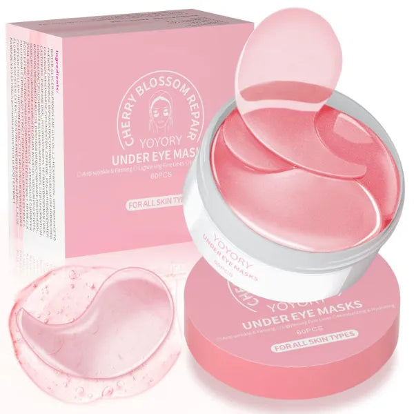 YOYORY Under Eye Patches Masks - for Fine Lines with Collagen and Hyaluronic Acid, Dark Circles, Eye bags ,and Fade Wrinkles, puffiness Smoothing Skin Care for Women and Men, (60 Pcs) Pink