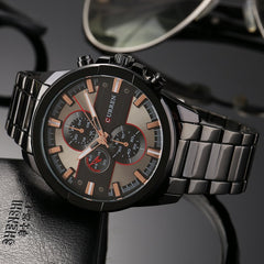 CURREN Original Men's Sports Waterproof Stainless steel band quartz Wrist Watch 8274 - black