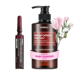 KUNDAL Hair Loss Serum & Caffeine Scalp Shampoo [Baby Powder]