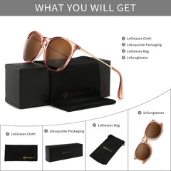 SUNGAIT Vintage Round Sunglasses for Women Men Classic Retro Designer Style