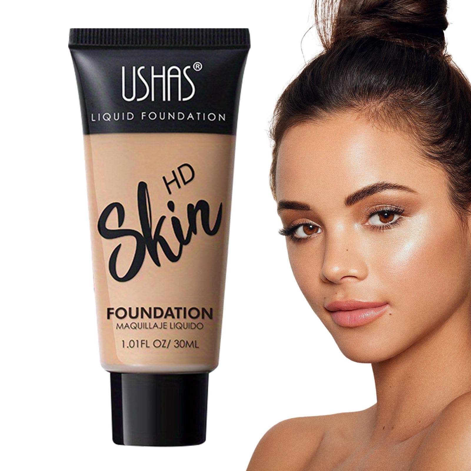 Matte Foundation - 30 Ml Face Foundation Makeup | Powder Foundation Full Coverage for All Skin Types, Matte Oil Control Foundation