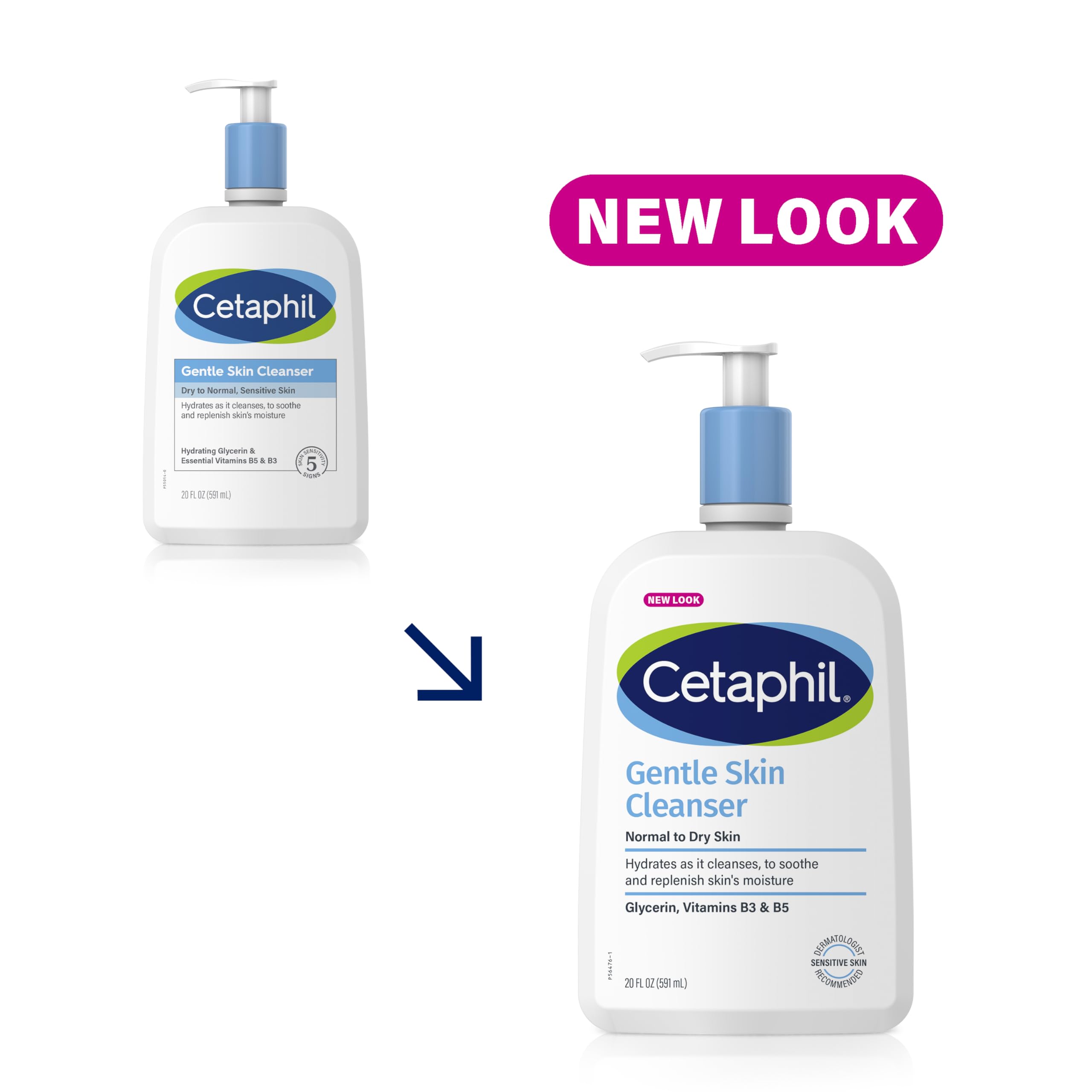 CETAPHIL Face Wash by , Hydrating Gentle Skin Cleanser for Dry to Normal Sensitive Skin, NEW 20 oz, Fragrance Free, Soap Free and Non-Foaming