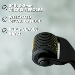 The Beard Club Derma Roller for Face, Body and Scalp - Microneedling Roller with 540 Titanium Microneedles for Hair &