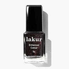 LONDONTOWN lakur Nail Polish Chip-Resistant, Non Toxic, Conditions & Hydrates Nails Glittery Copper Flecked Brown, Around the Fireplace, .40 fl oz