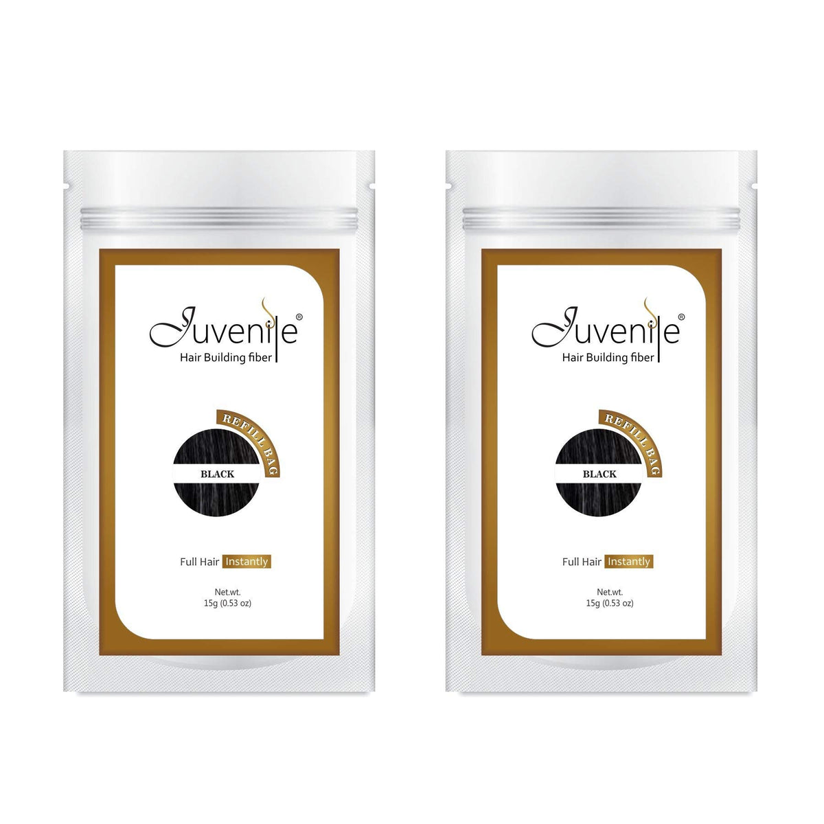 Juvenile Hair Fiber Refill Pack Black 30 Gram (15 Gram Each)
