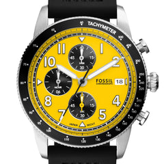 Fossil Men's Sport Tourer Quartz Stainless Steel Chronograph Watch, Color: Black Silicone (Model: FS6044)