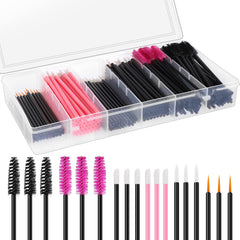 KASTWAVE 250 PCS Disposable Makeup Applicators Tools Kit, Makeup Artist Must Haves 50 Disposable Eyeliner Brushes 100 Mascara Wands 100 Lipstick Applicators for Christmas Gifts Mother's Day Gifts