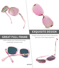 FEISEDY Women Polarized Sunglasses 100% UV400 Vintage Square Sun Glasses Outdoor Driving Fashion Shades for Women B2526