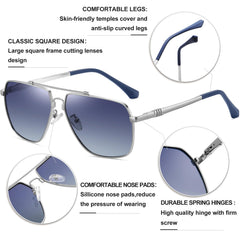 KANASTAL Polarized Sunglasses for Men Women, Large Memory Metal Frame Lightweight Sun Glasses 100% UV400 Protection Shades for Driving