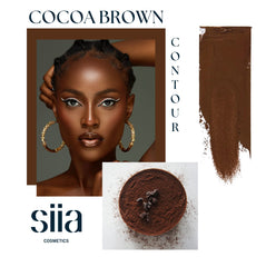 SIIA Cosmetics, Duo Face Sculpting Contour Bronzer Stick, Dual-Use Applicator for Perfect Sculpt & Blend, Natural Finish, .32 Ounce (Cocoa Brown)