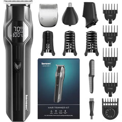 Kensen Beard Trimmer for Men - 14 in 1 Professional Mens Grooming Kits, Hair Clippers with Dual-Speed Motor for Beard Head Body Face Nose Ear Mustache Trimmer IPX7 Level LED Display 210 Min Electric Razor