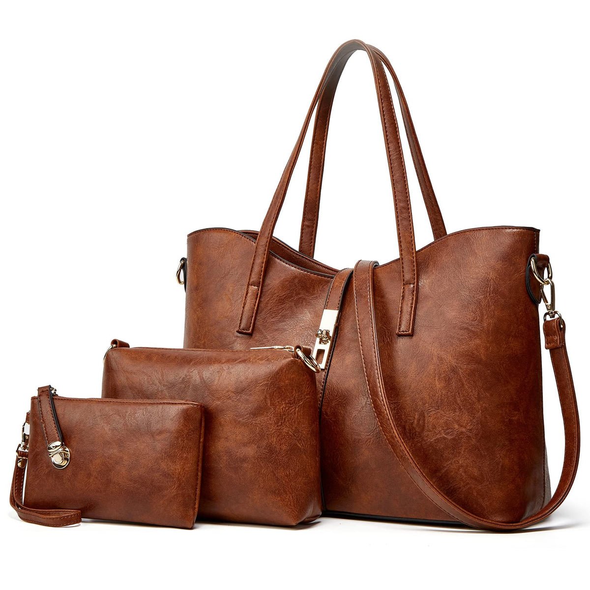 TcIFE Purses and Handbags for Womens Satchel Shoulder Tote Bags Wallets - Brown