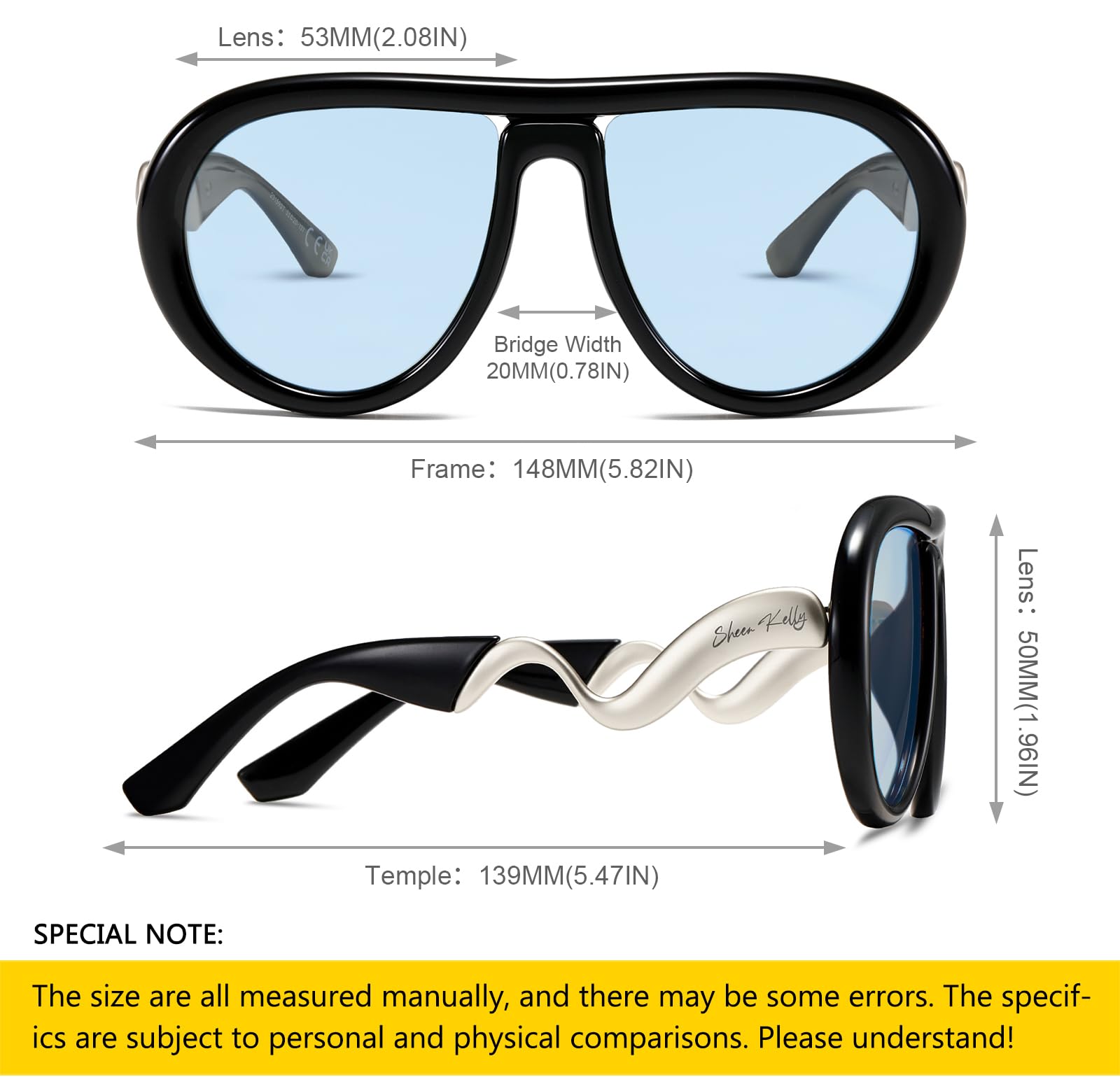 Oversized Trendy Polarized Pilot Sunglasses for Women Men Retro Oval Flat Top Frame Curved Metal Designer Eyewear