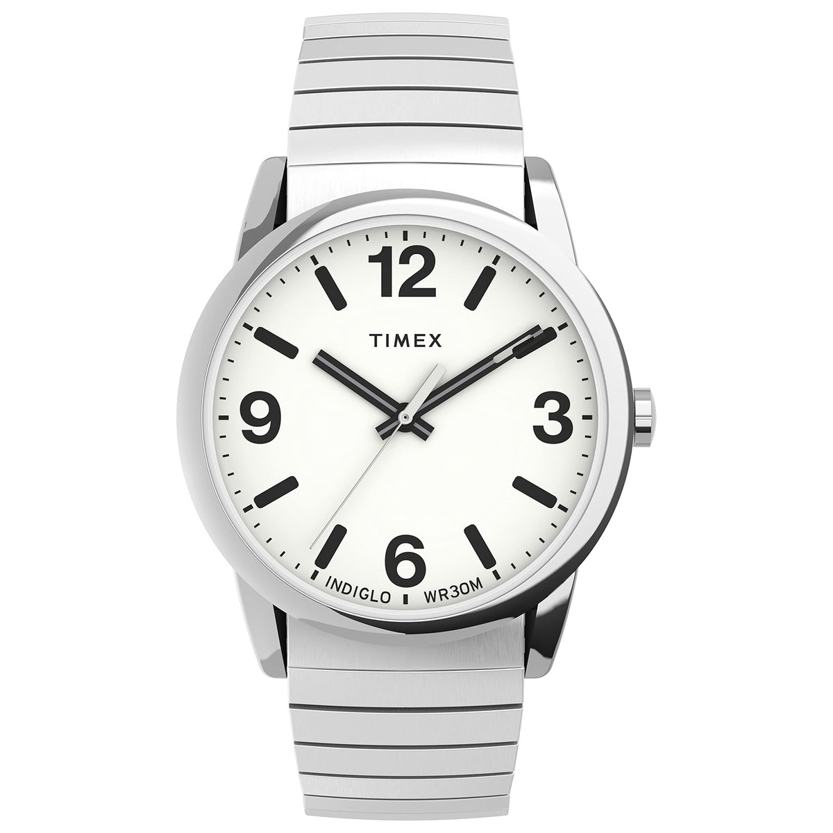 Timex Men's Easy Reader Watch - Silver-Tone/Silver-Tone/White/B/38mm
