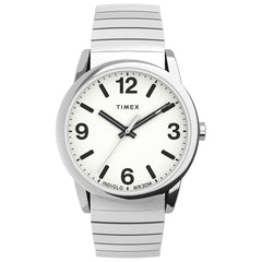 Timex Men's Easy Reader Watch - Silver-Tone/Silver-Tone/White/B/38mm