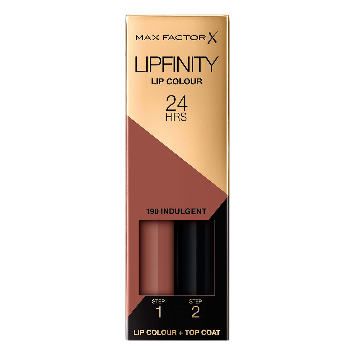 Max Factor Lipfinity Lip Colour 2-Step Longwear Lipstick, 190 Indulgent, 2.3 ml