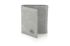 Stealth Mode Leather Trifold RFID Wallet For Men With Flip Out ID Holder - Grey