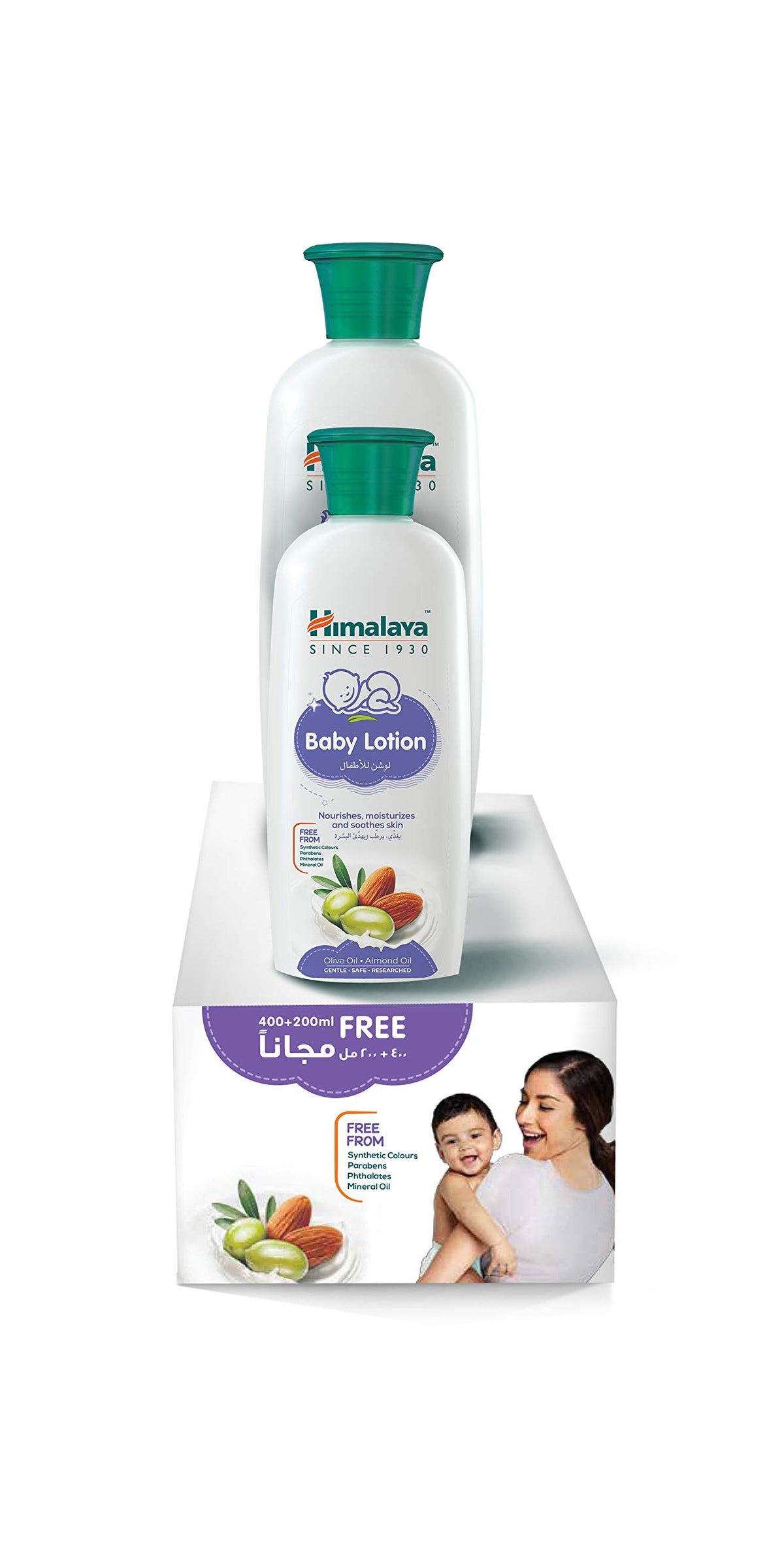 Himalaya Since 1930 Baby Lotion | No Parabens, Dyes & Synthetic Colors is a Quick-Absorbing Daily-Use Lotion -400+200ml