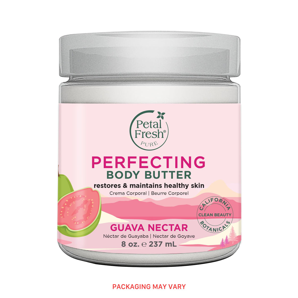 Petal Fresh Pure Perfecting Guava Nectar Body Butter | Organic Coconut Oil, Argan Oil, Shea Butter | To Promotes Healthy Skin | Vegan & Cruelty Free | 8 oz, 237 Ml
