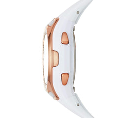 Skechers Women's Quartz Metal and Silicone Sports Digital Watch - Artesia Rose Gold/White
