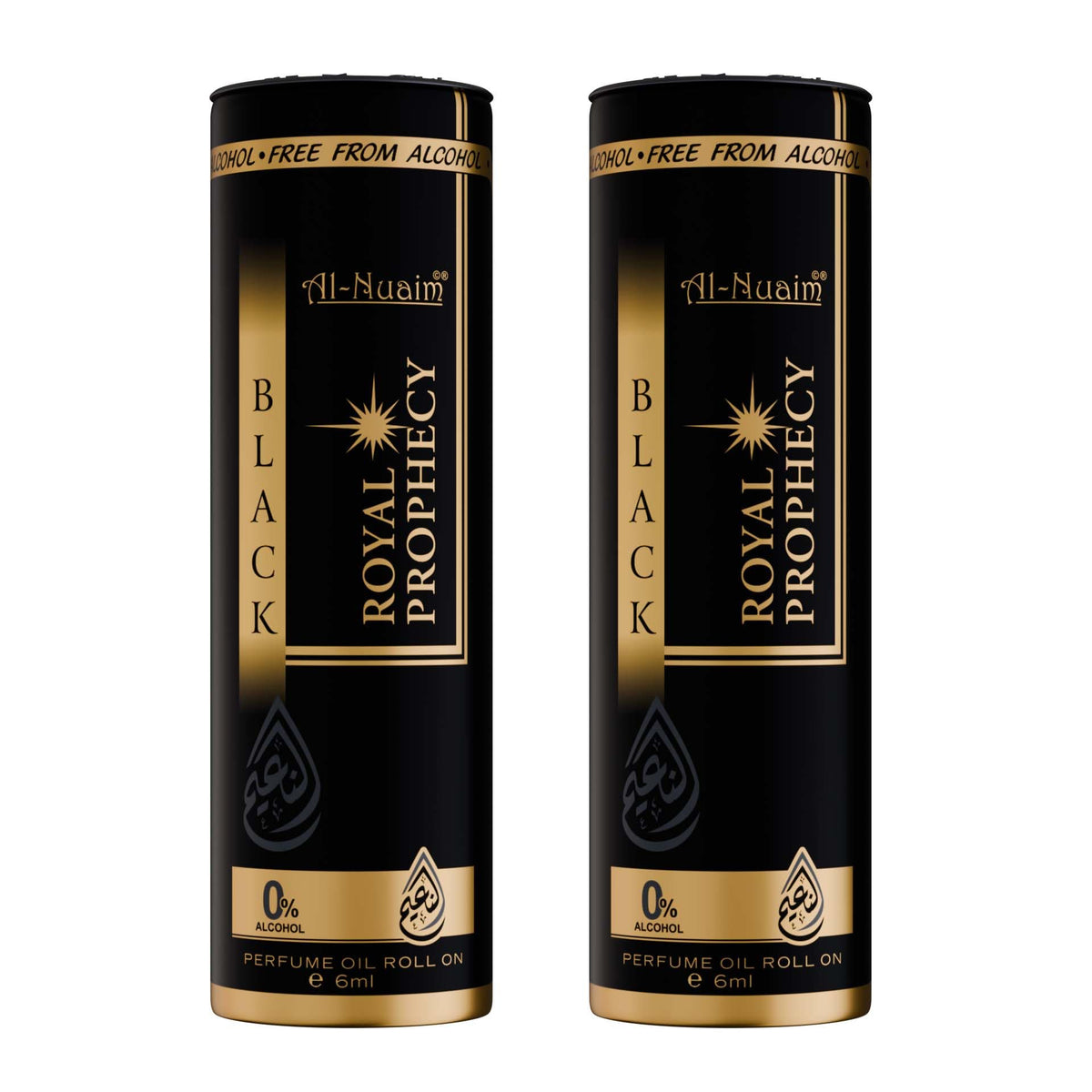 Al-Nuaim Barrel Series Black Royal Prophecy Attar Roll On for Men & Women - Pack of 2 (6ml Each) | Alcohol Free Fragrance
