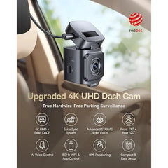 Baseus VD1 Pro 4K Solar Dash Cam – Dual Front & Rear, STARVIS Night Vision, GPS, 5GHz Wi-Fi, 32GB Card Included