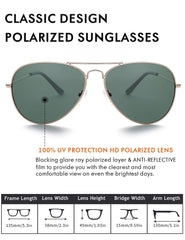 Rocf Rossini Classic Pliot Sunglasses for Women Polarized Mens Shades UV Protection with Case