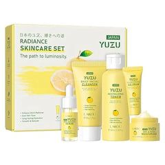 LAIKOU YUZU Skin Care, Skin Care Set with Serum, Cleanser, Toner, Eye Cream, Day & Night Moisturizer for Women Teen Girls Mom Daughter Mother's Day Christmas Birthday Beginner Kit TSA friendly 5pcs