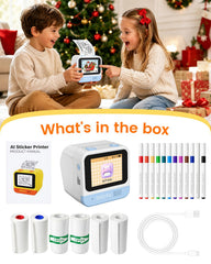 iPrint AI Voice-to-image Sticker Maker for Creative Kids - 2.8" Touchscreen