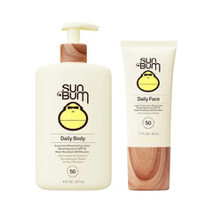 Sun Bum Daily SPF 50 Face & Body Sunscreen Lotion Bundle, Broad Spectrum UVA/UVB Protection, Moisturizing with Vitamin E, Vegan & Hawaii 104 Compliant, Octinoxate & Oxybenzone Free