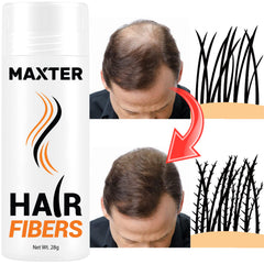 Maxter HAIR FIBER for Men & Women - 100% Natural Powder for Hair Building, Thickening and Cover Hair Loss in just 10 sec - Dark Brown x2 Bottles