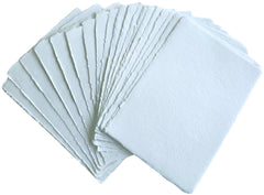 KhpalKar Handmade Deckle Edge Cotton Paper 20 Sheets A4 Size 300 GSM White Color 100% Cotton Ecologically for Greetings Cards Invitions Calligraphy Wedding Stationery and Painting