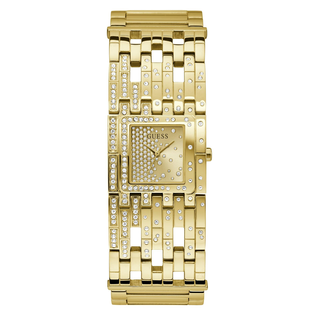 GUESS Women's 22mm Watch - Gold Tone Bracelet Champagne Dial Gold Tone Case