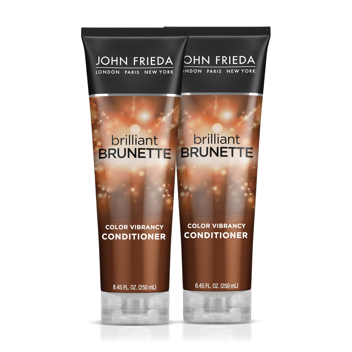 John Frieda Brilliant Brunette Color Enhancing Conditioner, Enhances and Protects Multi-Dimensional Tones, with Sweet Almond Oil to Hydrate and Replenish Dry Hair, 8.4 oz, 2 Pack