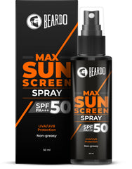 Beardo Max Sunscreen SPF 50 & PA+++ Spray for Men | Non-greasy Sunscreen Spray | Easy Application | UVA UVB Protection | 50ml