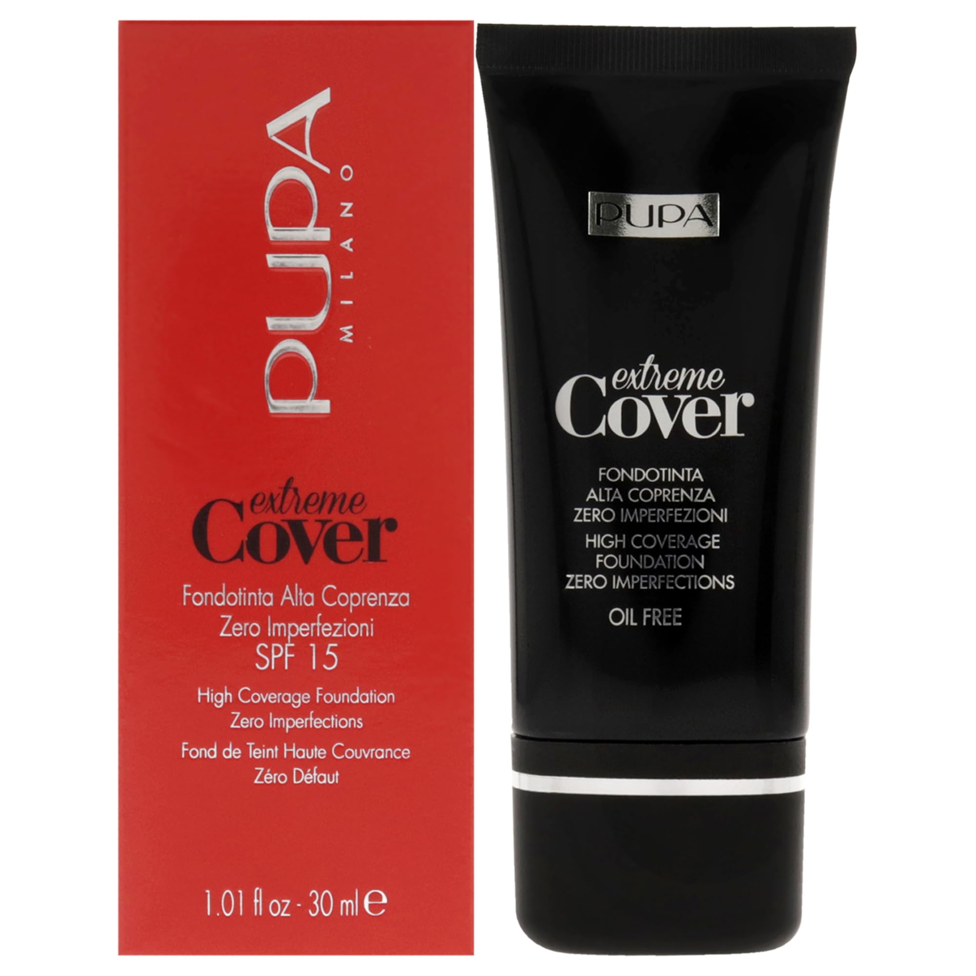 Pupa Milano Extreme Cover Foundation SPF 15-010 Alabaster For Women 1.01 oz Foundation