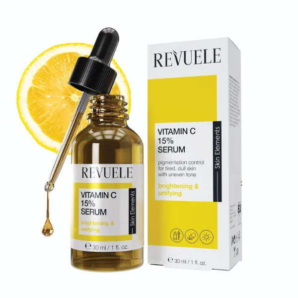REVUELE Vitamin C 15% Serum – 30ml – Potent Antioxidant Brightening & Anti-Aging Face Serum – Vegan & Dermatologically Tested 1 fl.oz