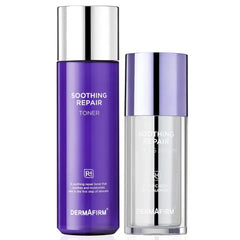 Dermafirm Soothing Repair Moisturizing Hydration Serum & Face Toner R4 Bundle Face Serum w/Niacinamide & Peptide Soothing Toner for Skin Troubles w/Eucalyptus, Peptide & Collagen