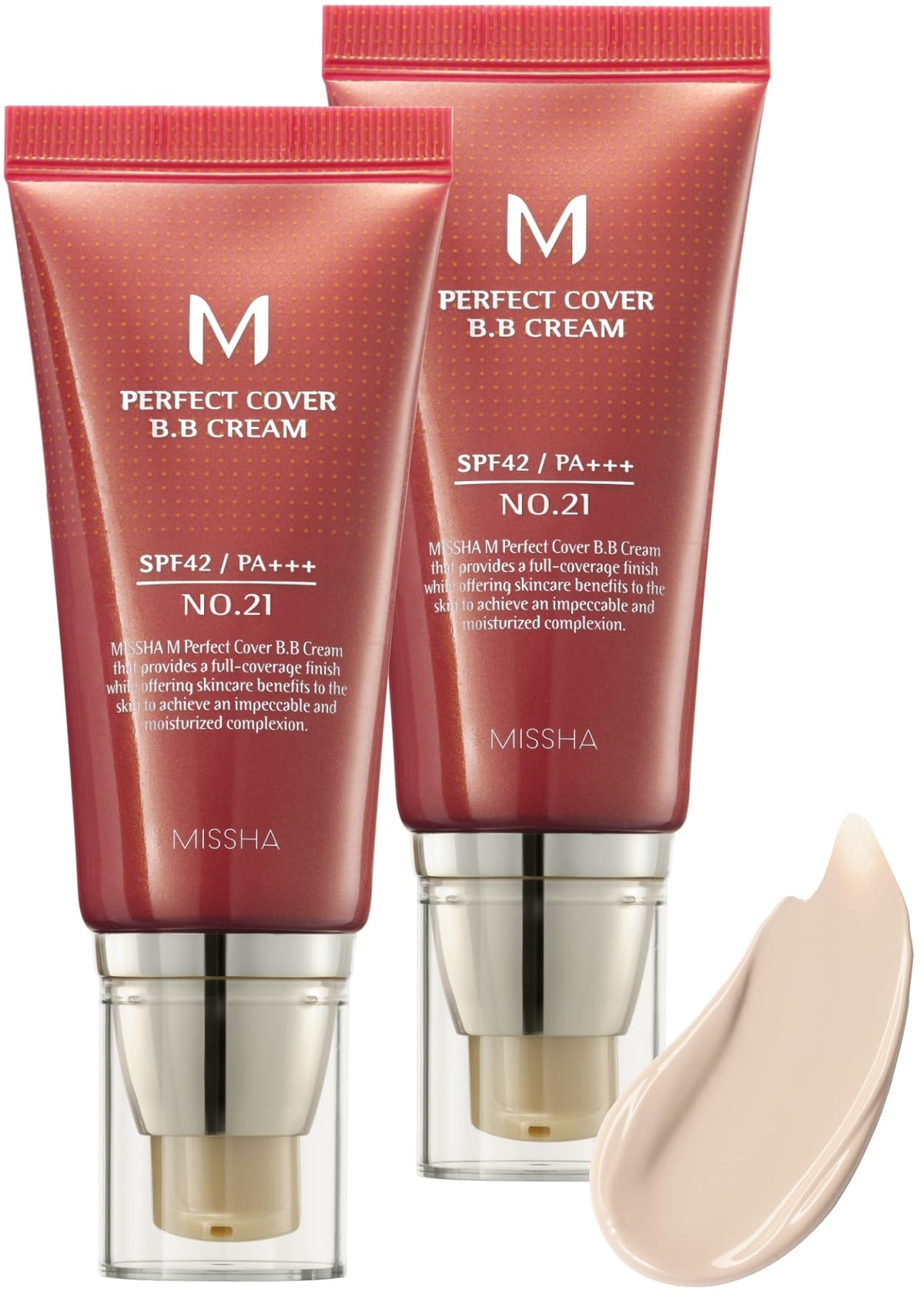 Missha M Perfect Cover Bb Cream SPF 42 Pa Plus # 21, Light Beige 1+1