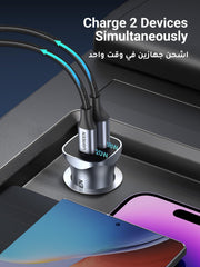 UGREEN PD 24W Car Charger Fast Charging Dual USB Car Plug Adapter Car Charger Type C Compatible with iPhone 16 Pro Max/16 Pro/15/14/13 Pro Max/12/11, iPad Pro/mini 6,Samsung S24/S23, Huawei Mate60,etc