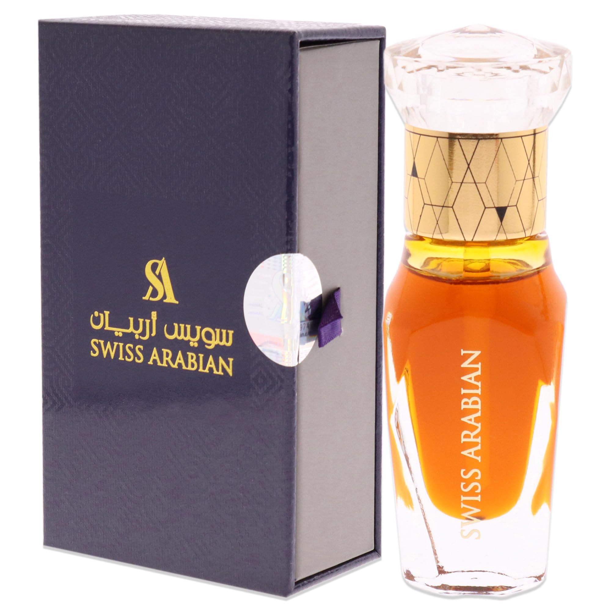 Swiss Arabian Amber Aura For Unisex - Luxury Fragrance Products From Dubai - Long Lasting Personal Perfume Oil - A Seductive, Exceptionally Made, Signature Aroma - Luxurious Scent Of Arabia - 0.4 Oz