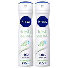 NIVEA Deodorant Spray for Women, Fresh Comfort - 2x150ml