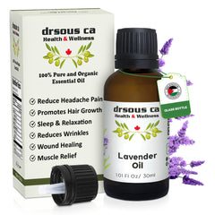 Drsous Ca Lavender Essential Oil 30ml | 100% Pure Cold Pressed Therapeutic Grade Lavender Oil for Hair Growth, Glowing Skin, Body Massage and Calming Sleep Aid | Made in Palestine