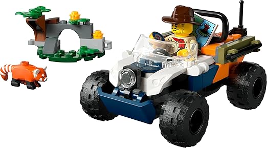 LEGO City Jungle Explorer ATV Red Panda Mission Vehicle Building Toy for 6 Plus Year Old Kids, Boys and Girls, Off-Road Adventure Jeep with Minifigure and Animal Figure, Gift Idea 60424