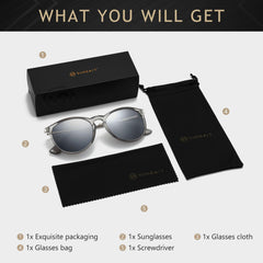 SUNGAIT Vintage Round Sunglasses for Women Men Classic Retro Designer Style
