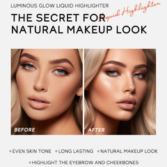 NALACAL Natural Face Highlighter Contour Stick, Bronzer Face Glitter Stick, Long Lasting Liquid Highlight Face Illuminator Make up for Face Body Eyes Collarbones Glow, 03 RoseGold