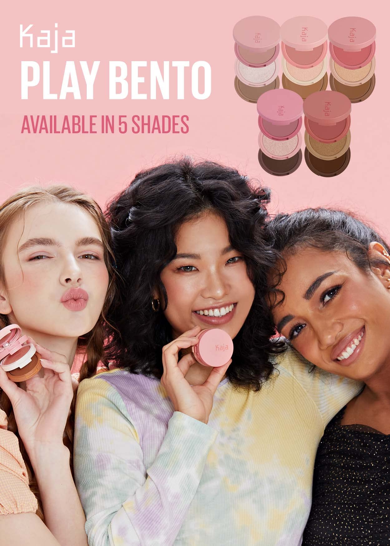 Kaja 3-in-1 Blendable Sculpting Trio - Play Bento | with Mango Seed Butter, Cream Bronzer, Powder Blush, and Highlighter, 01 Butter Up