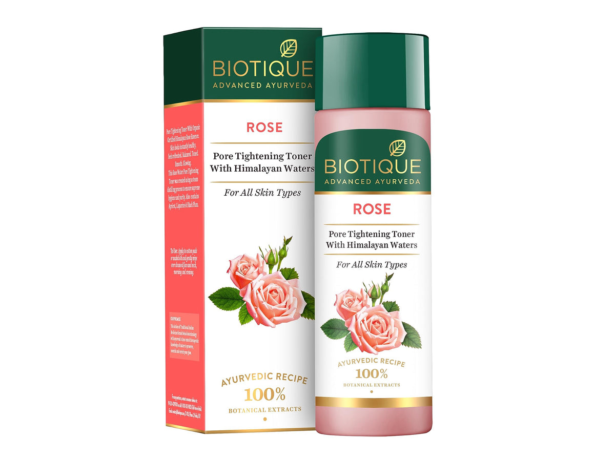 Biotique Bio Rose Pore Tightening Toner With Himalayan Water For All Skin Type - 120 Ml